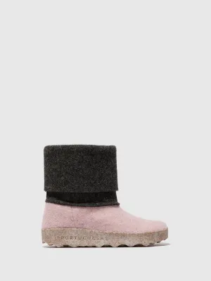 Round Toe Boots CADY PINK/DARK GREY