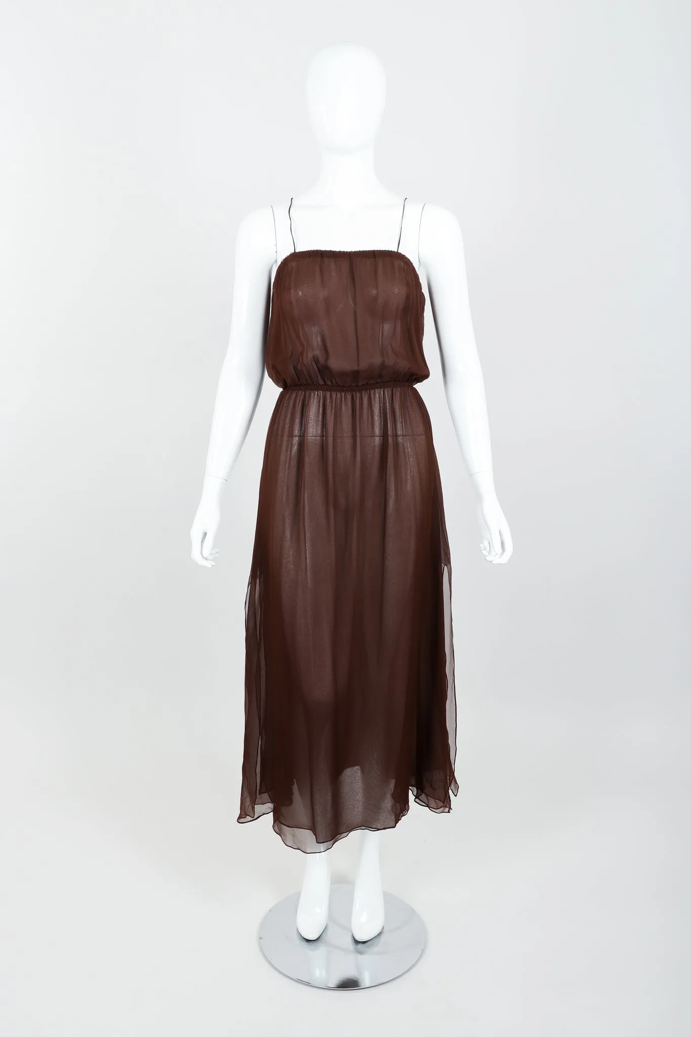 Sheer Chiffon Stripe Dress