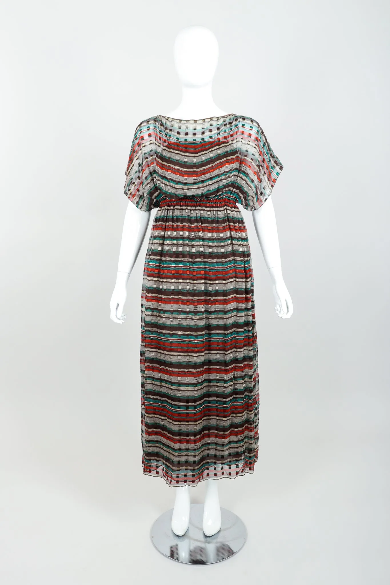 Sheer Chiffon Stripe Dress