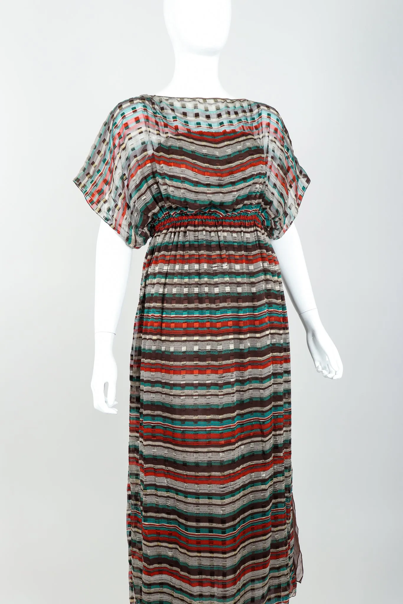 Sheer Chiffon Stripe Dress