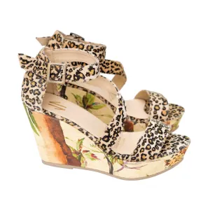 Silvia Cobos TROPICAL CHEETAH Ankle Strap Wedges