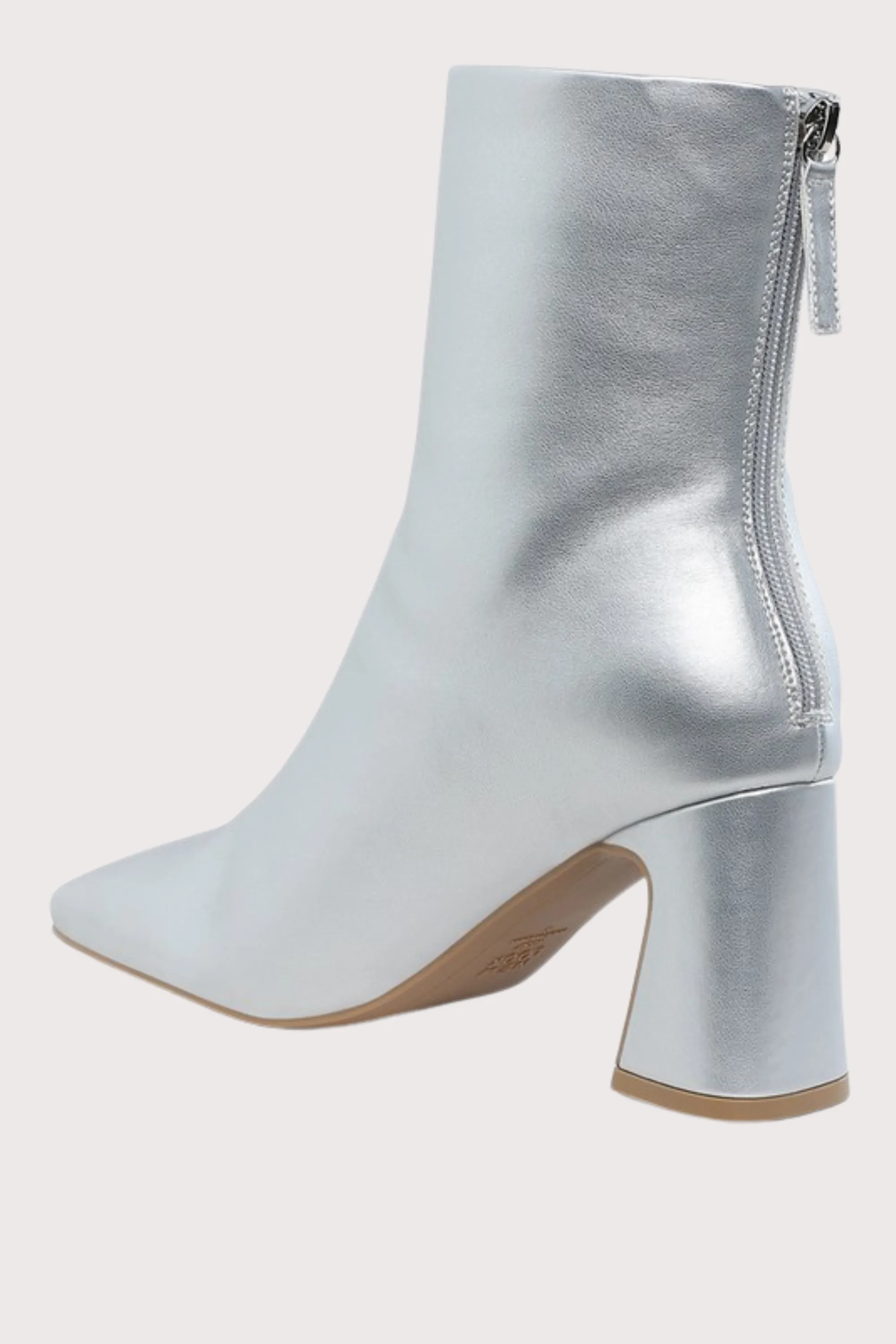 Square Toe Metallic Ankle Boots