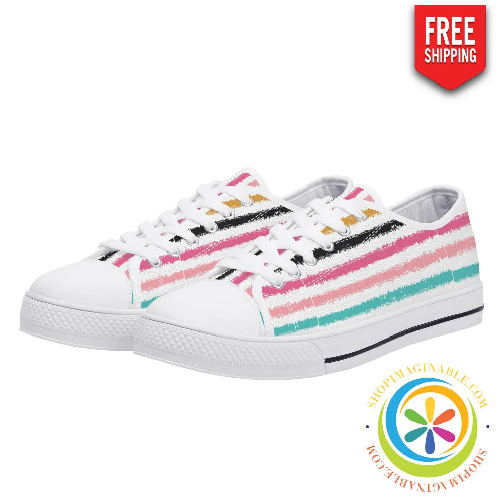 Striped Sensations Ladies Low Top Canvas Shoes