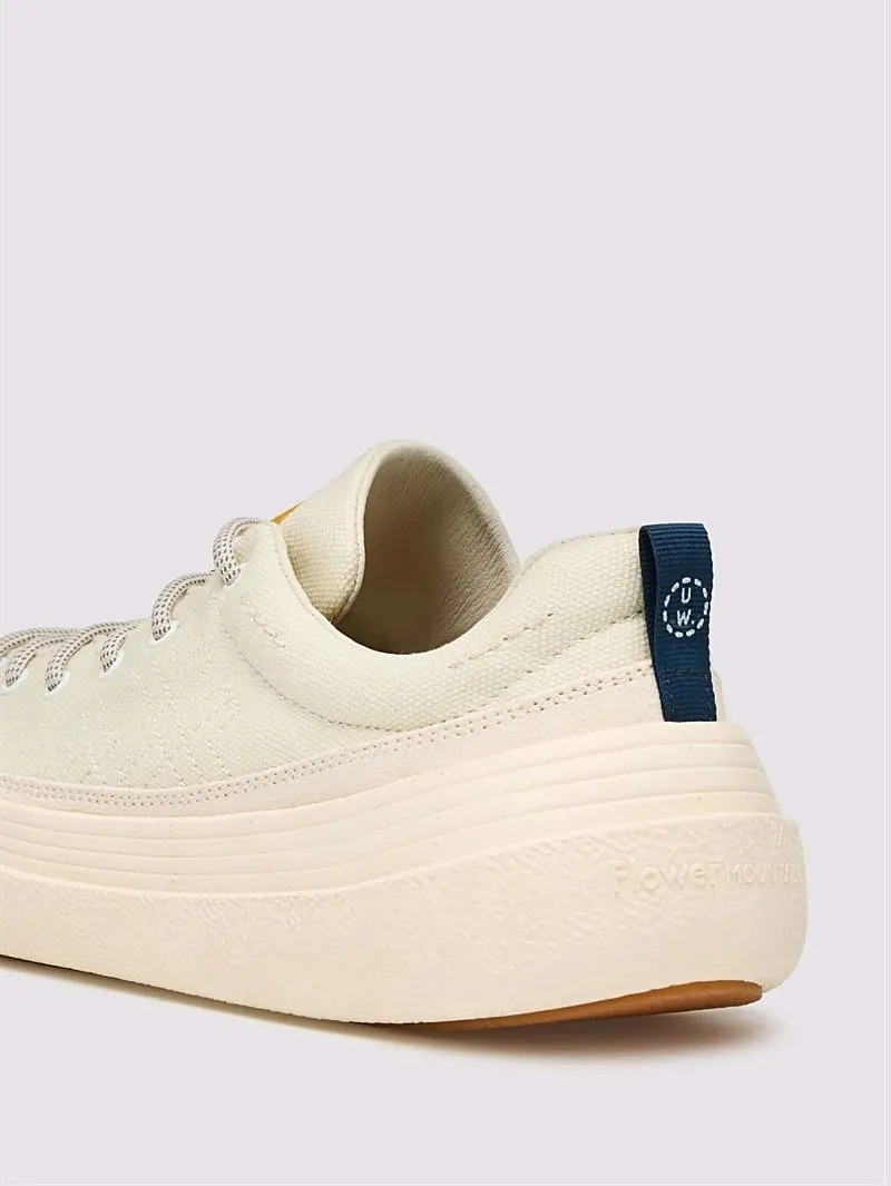 Universal Works X Flower Mountain Ecru Suede and fabric sneakers