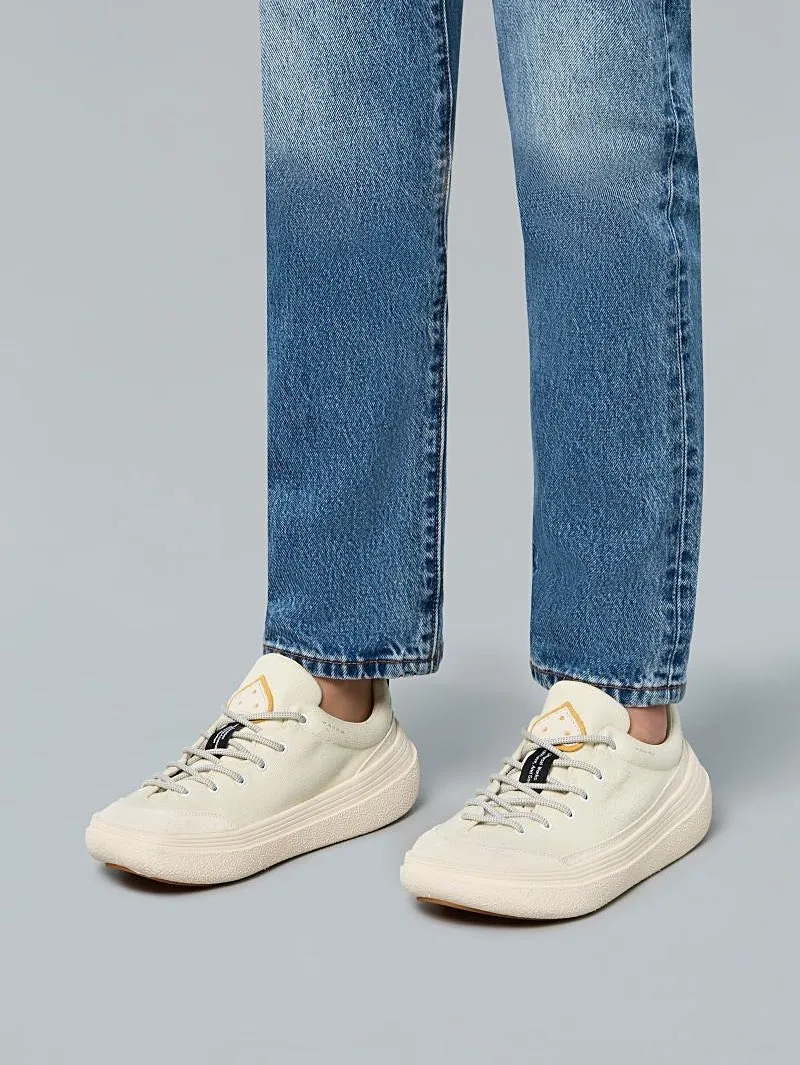 Universal Works X Flower Mountain Ecru Suede and fabric sneakers