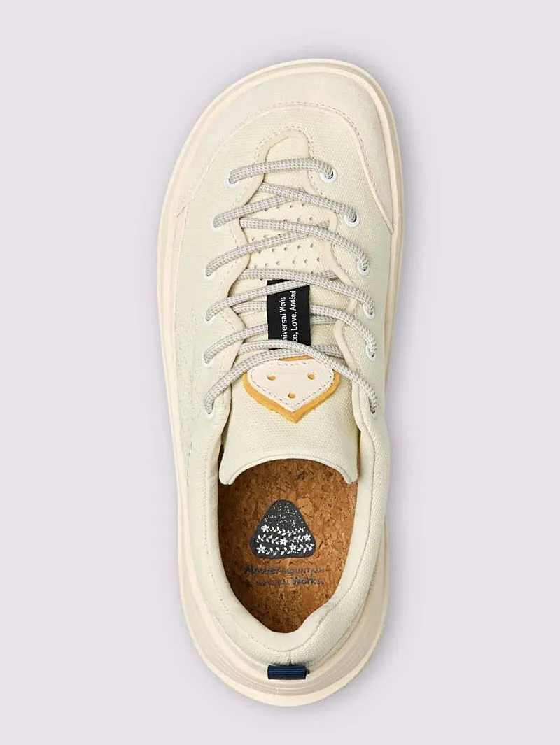 Universal Works X Flower Mountain Ecru Suede and fabric sneakers