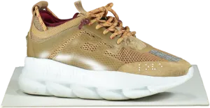 Versace Tan Chain Reaction Sneakers UK 9