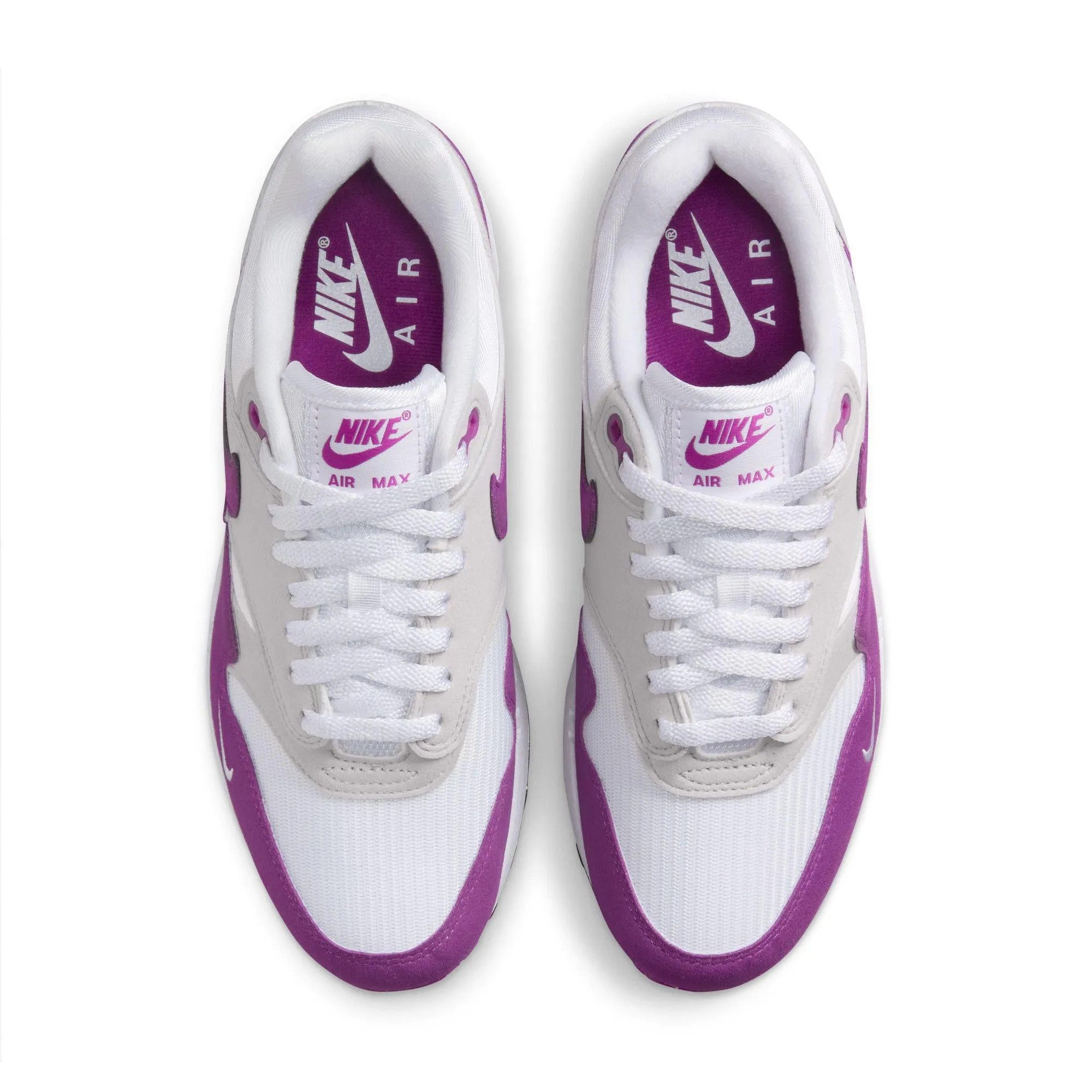 Women's NIke Air Max 1 '87 T White/Bold Berry-Neutral Grey-Black