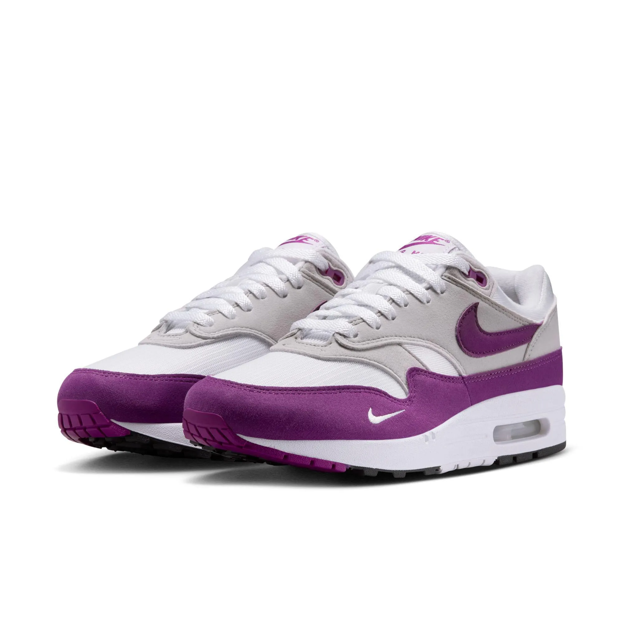 Women's NIke Air Max 1 '87 T White/Bold Berry-Neutral Grey-Black