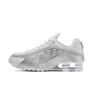 Women's Nike Shox R4 - WHITE/WHITE-METALLIC SILVER-MAX ORANGE