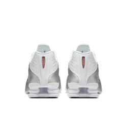 Women's Nike Shox R4 - WHITE/WHITE-METALLIC SILVER-MAX ORANGE