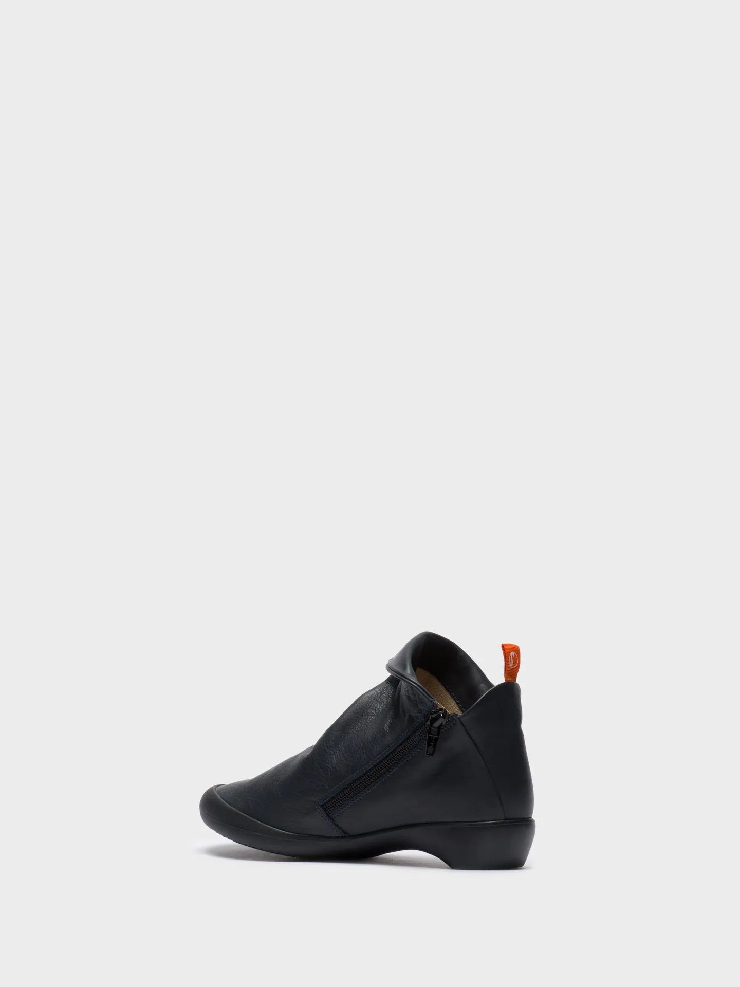 Zip Up Ankle Boots FARAH NAVY